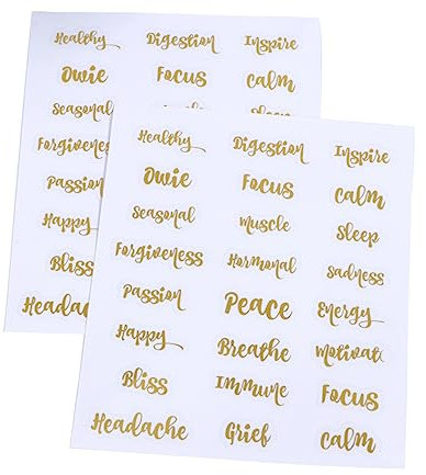 VILLCASE 5blätter Flaschenaufkleber Für Ätherische Öle Selbstklebende Etiketten Bögen Mit Goldenen Buchstabenaufklebern Wasserfest Und Langlebig Zum Sortieren Und Kennzeichnen Von