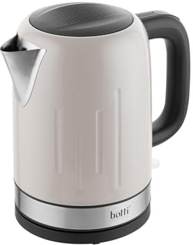 Botti Verio Elektrischer Wasserkocher Grau 1,7L | Ideal für Kaffee, Tee | 360° drehbarer Sockel, rostfreies Stahlheizelement | Modernes Design für jede moderne Küche