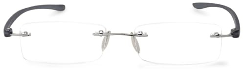 ABETOS Lesebrille Randlose Randlos Herren Damen Klein Leicht Lesehilfe Sehhilfe Rechteckig Brille mit Sehstärke Ohne Rahmen Lesebrillen +1.0, +1.5, +2.0, +2.5, +3.0