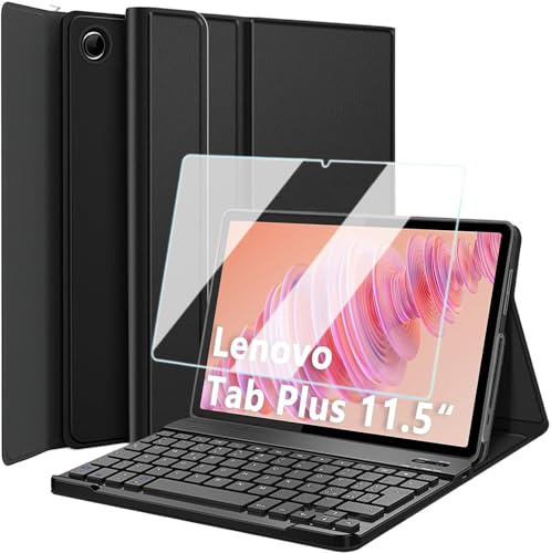 Wineecy Tastiera Custodia per Lenovo Tab Plus 11.5 Pollici 2024 TB351FU [Layout Italiano], 9H Pellicola Protettiva, Slim Cover con Magnetica Wireless Bluetooth Tastiera Keyboard