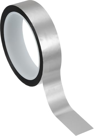 PATIKIL Cinta Película Poliéster Metalizada 25mm x 50 Metros, Cinta Decorativa Metálica Plateado Mate Cinta Adhesiva Espejo Para Detalles Pared Acento Artes Gráficas Recortes Barco Paredes