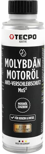 TECPO Molybdän Additiv, 300ml Anti Reibung Verschleiß MoS² für Motoröl Getriebeöl