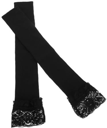 OATIPHO Lange Ellenbogenhandschuhe Schwarze Spitzenarmstulpen Für Damen Fingerlose Handschuhe Mit Daumenloch Winter-strickarmstulpen Spitzenärmel