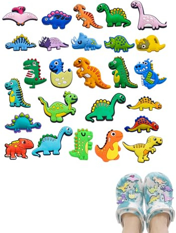 TPZORJX 26PCS crocs,crocs anstecker kinder,Schuh Charms, Dinosaurier Schuhanstecker, Cartoon-Schuhdekorationen, Schuh Anstecker Dekoration, Schuh-Charm für Kinder, Mädchen und Jungen