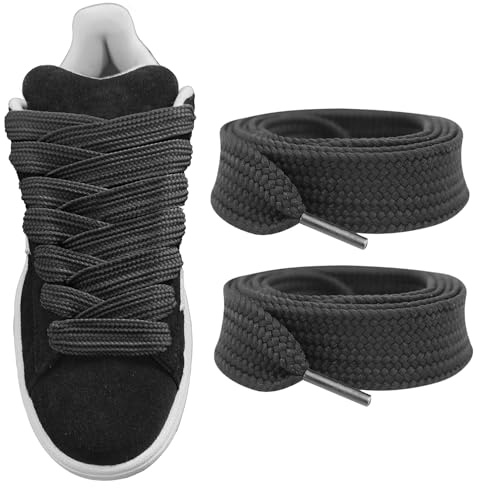 NDTEZUGT Cordones gruesos de 16 mm para Adidas Campus 00s, cordones de repuesto para zapatillas deportivas (Negro,63/160cm)