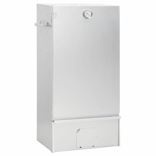 Eleganz Forno per affumicatura con tavolo in acciaio zincato, durevole e versatile per giardino e balcone, ideale per gli appassionati di affumicatura e cuochi all'aperto