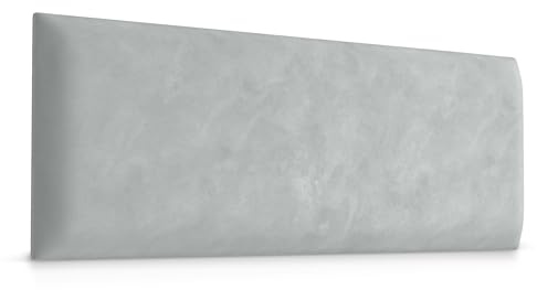 Muralo Pannello Imbottito da Parete Magic Velvet - 90x30 cm, Grigio chiaro | Cuscino da parete trapuntato in velluto, effetto 3D, montaggio a parete con colla, ideale come testiera del letto o schienale
