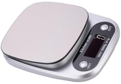 ULTECHNOVO Bilancia da Cucina Digitale Piccola Portatile in Acciaio Inossidabile con Display Retroilluminato Bilancia Elettronica Multifunzionale per Caffè e Dolci Senza Batteria Argento