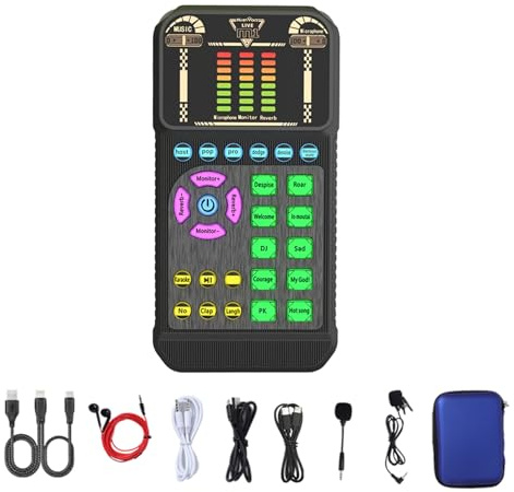 PEPWE 2. Tarjeta de sonido profesional para juegos y producción musical, reducción de ruido inteligente, compatibilidad con PC/smartphone/tableta, interfaces de juego