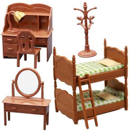Ensemble de Meubles Miniatures pour Maison de poupée, Accessoires Chambre à Coucher Simulation pour Faire Semblant Jouer et Cadeaux pour Enfants
