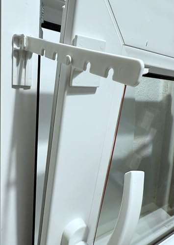 ps QUICKFIX Kipp-Regler-Set für Fenster zum Kleben - 3 Stück (weiß) - 14 cm Länge - Feststeller für Dreh/Kipp-Fenster - Kippschutz (3)