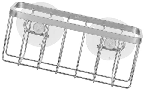 Angoily Soporte para Esponjas de Cocina Ventosa Acero Inoxidable sin Taladro Organizador para Paños y Estropajos Escurridor Compacto para Fregadero Práctico y Duradero