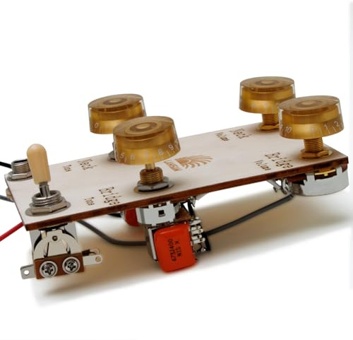 Vorverdrahteter Kabelbaum Kit 2V2T mit Push-Pull für Split Coil Humbucker Pickups, solide Ersatzteile für SG Style E-Gitarren, beladene Push/Pull Pots Caps 3-Wege-Schalter Ausgangsbuchse Gold