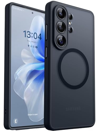 CANSHN Magnetica Cover per Samsung Galaxy S26 Ultra (6.9 Pollici), [Protezione Completa Della Fotocamera] Custodia Traslucida Opaca Protettiva Sottile Antiurto,Nero