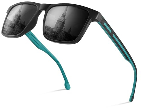 Wrimen Sonnenbrille Herren Polarisiert, Rechteckig für Sport & Angeln | Leichte rechteckige Sonnenbrille mit polarisierten TAC-Gläsern und UV-Schutz für Autofahren, Radfahren, Reisen und Outdoor