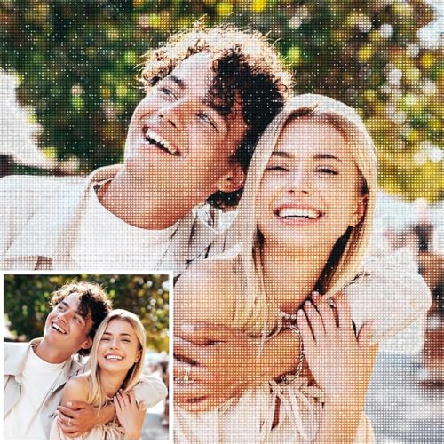 YUYUGO Diamond Painting Bilder Eigenes Foto Personalisiert - 30x40cm - Lade Dein Eigenes Foto - Diamond Painting Selbst Gestalten - 5D Diamant Malerei Kunst