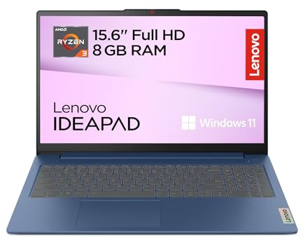 Lenovo IdeaPad Slim 3 Gen 8 - Ordenador Portátil 15.6 FHD (AMD Ryzen 3 30, Radeon 610M Graphics, 8 GB RAM, 512 GB SSD, USB-C, Wi-Fi 6, Windows 11 Home) Teclado QWERTY Español, Azul Abismo