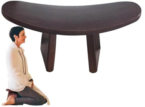Meditationspall i trä - 1 bit bekväm knäbänk | Buddhistisk lågsitsyoga, ergonomisk sittställningsstöd, hemdyrkan och mindfulnessrutin