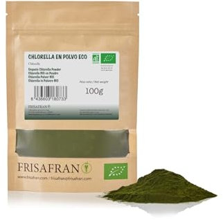 FRISAFRAN | Poudre de Chlorelle Bio 100g | Chlorelle biologique | poudre de chlorelle | teneur en antioxydants | pur et naturel | Microalgues | Fibre végétale | détox naturelle | Protéine Végétale