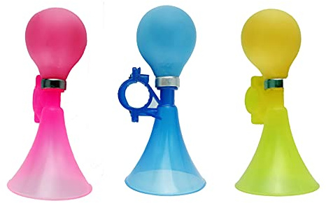 3Pcs Manually Bike Bugle Loudspeaker Siren Hooter Snail Air Horn for Kid's Bike Bell, Bicycle Bell for Girls Bicycle Airbag Horn(Randomly Mix 3 Colors) Blue sdxv-41