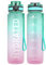 Sahara Sailor Leakproof Water Bottle 1L/500ML/750ML, Tritan BPA Free Motivational Sport Drinks Bottle with Clear Time Marker, Lock Cover, Easy Clean Brush, Durable for Gym, School, Cycling (1 Bottle)