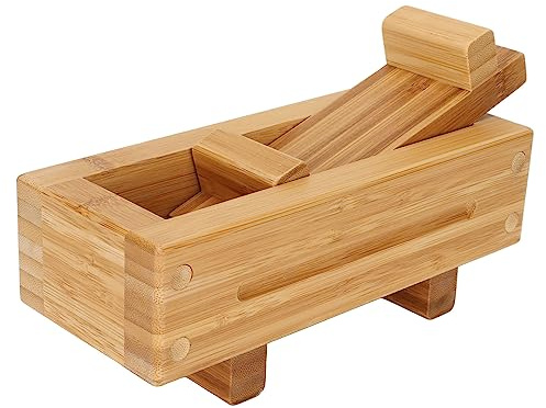 Molde de Arroz de Madera Aramox para Cocinar, Molde de Prensa de Sushi de Madera, Caja de Molde de Arroz Portátil Rectangular sin Olor DIY