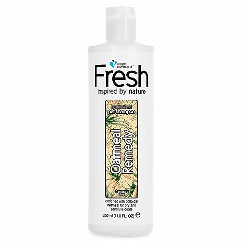 GROOM PROFESSIONAL Fresh Oatmeal Remedy Hundeshampoo Sensitiv - Natürliches Hundeshampoo für Empfindliche Haut - Lindert Hautirritationen - Hypoallergenes Shampoo - Reinigt & Beruhigt, 350ml
