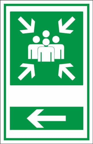 M-ITALY CARTELLO SEGNALETICO - PUNTO DI RITROVO CON FRECCIA PERSONALIZZATA - Adesivo Extra Resistente, Pannello in Forex, Pannello In Alluminio (30x42, Plastica)