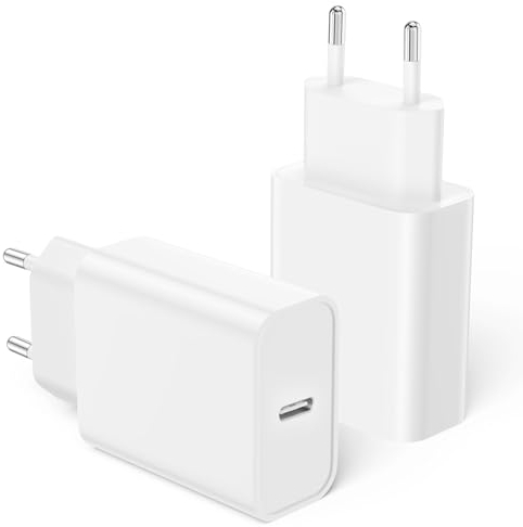 Lot de 2 Prise USB C iPhone [Certifié MFi] Chargeur USB C Rapide 20W Secteur Alimentation Type C Mural Adaptateur VNOOK Charger pour iPhone 15/15 Pro/15 Pro Max/15 Plus/14/13/12/11 Mini SE XS XR X 8 7