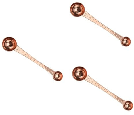 Cabilock 3 Piezas Cucharas Medidoras Cuchara Dosificadora De Puntas Cucharas De Medir De Oro Cuchara Medidora Para Hornear Vaso Medidor Magnético Cuchara De Medir De Doble Extremo