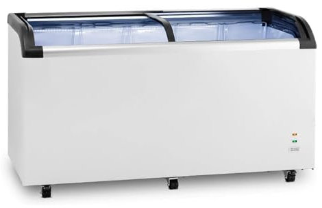 Congélateur Coffre 445L – Vitre Inclinée Coulissante – Température Réglable – Éclairage LED – Grand Volume de Stockage – Compact et Pratique