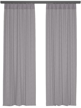domus&trend - Tenda da arredo per Interni Ignifughe Filtranti, Tende a Pannello 140x300 cm, Per Casa Binario o Bastone, Tende a Pannello Moderne, 100% Made in Italy (Grigio_Attacco per binario)