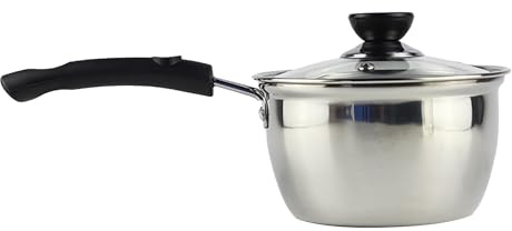 Pot à lait classique en acier inoxydable, poignée épaisse Anti-brûlure, chauffe-lait pour soupe de nouilles, grande capacité, cuisine