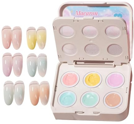 Gel Uñas | 6ml Portátil Degradado Salon Pintura | Esmalte Gel | Colchoneta Coloreada Toques Geles Con Esponja Tenaza Para DIY Accesorios Diseño – Casa, Viaje