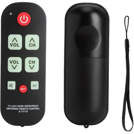 A-TV10 seniorer fjärrkontroll, TV, universell fjärrkontroll, TV med stora knappar, infraröd ersättning, fjärrkontroll för seniorer, digitalbox, mottagare, DVD-spelare