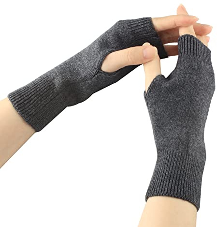 Larcele Kaschmir Handschuhe Fingerlose Fäustlinge Handwärmer für Damen BZST-02