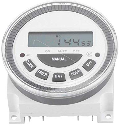 16A Minuterie Hebdomadaire Horloge Programmable Hebdomadaire Programmateur Interrupteur Relais avec Cache Anti-Poussière pour Appareils Ménagers Lampes Panneau d'Affichage (220V)