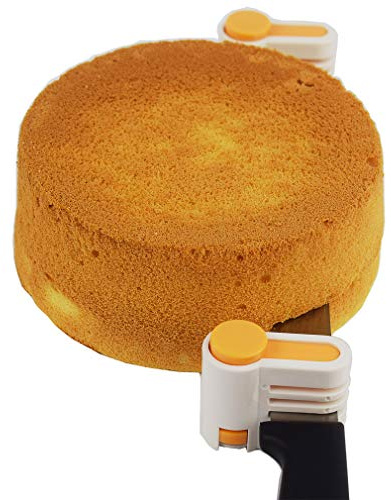 2PCS DIY Cake Slicer, Stratification Auxiliary, Bread Slice, Toast Cut, 5 Layers Leveler Slicer, Kitchen Fixator Tool (2, Orange)