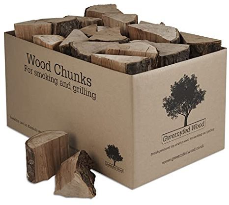 Apple Wood Chunks for Smoking Food 7-9KG - (EIGHT Great Flavours) Kiln Dried Wood - Small Chunks for Smoking Food on BBQ’s/Barbeques. Large 25 Litre Box - (Apple)