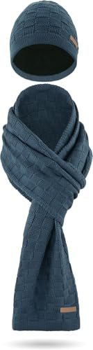 normani Wintermütze und Schal aus Merinowolle für Damen und Herren perfektes Set für die kalte Jahreszeit
