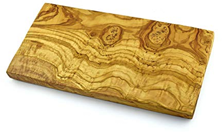 KeboLiv Rechteckiges Schneidebrett/Frühstücksbrett aus Olivenholz, ca. 30x15 cm
