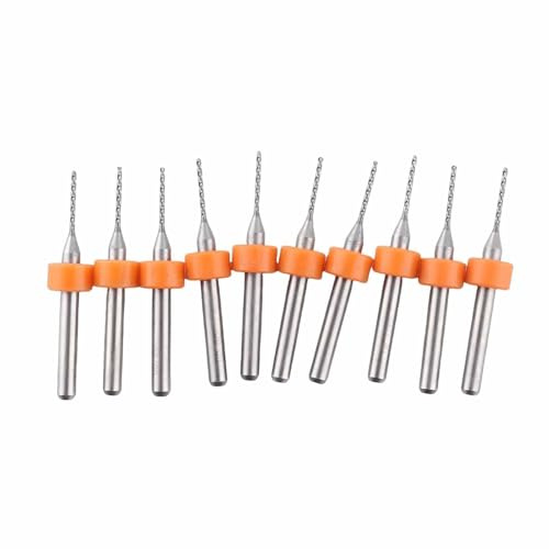 10Pcs 0.8mm Micro Bohrer, Mini Bohrer PCB Bohrer Bit Set Handbohrer Modellbau mit Aufbewahrungsbox