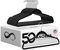 SereneLife Perchas, Ropa de Terciopelo, Antideslizantes, Finas y Suaves, 50 Piezas con Gancho Giratorio de 360°, Color Negro