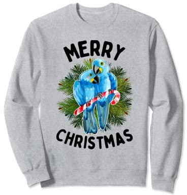 Joyeux Noël jacinthe ara perroquet couple en sucre d'orge Sweatshirt
