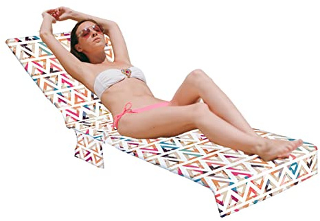 Solstolsöverdrag, Bohemian Style Halkfri poolstol Lounge Chaise Covers, Mysig strandhandduk för solstolar Däck Uteplatsstolar Schäslonger Gusengo