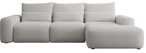 Selsey Sofa Ecksofa Eckcouch Schlafsofa Couch Mit Stauraum Schlaffunktion Pflegeleicht Mit Kissen Lendenkissen L Form Freistehend Rechts Hydrophobe Chenille Grau Carnos
