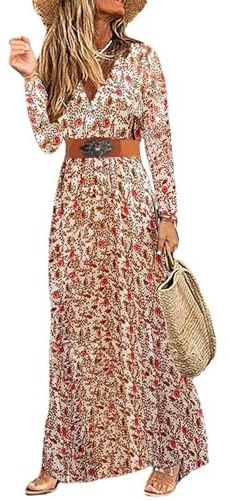 MessBebe Damen Frühling Partykleid Elegant V-Ausschnitt Kurzarm Casual Kleider Midi Kleid Rüschen Strandkleid Cocktailkleid