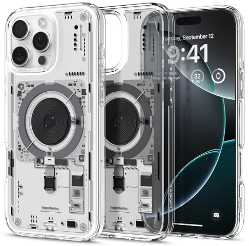 Spigen Ultra Hybrid Neo One MagFit Case for iPhone 16 Pro Max | MagSafe Compatible, Signature Teardown Graphic, Patented Air Cushion, MIL-STD-810H Military-Grade Drop Protection