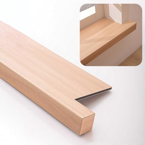 Alfeizar Ventana Protector de Alféizar de Ventana con Borde, Protectores de Borde de Alféizar de Ventana con Molduras de Vetas de Madera, Decoraciones de Placa de Alféizar de Ventana Prueba de Agua(80