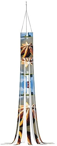 Seestern Leuchtturm Strand Halloween Windsack Licht Weihnachten Windsack Flagge Dekoration für Gärten, Straßen, Spielplätze
